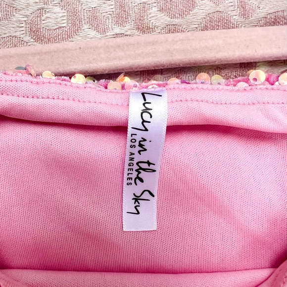 Lucy In The Sky Pink Sequin Dress | Size XS | Like New - Picture 5 of 6